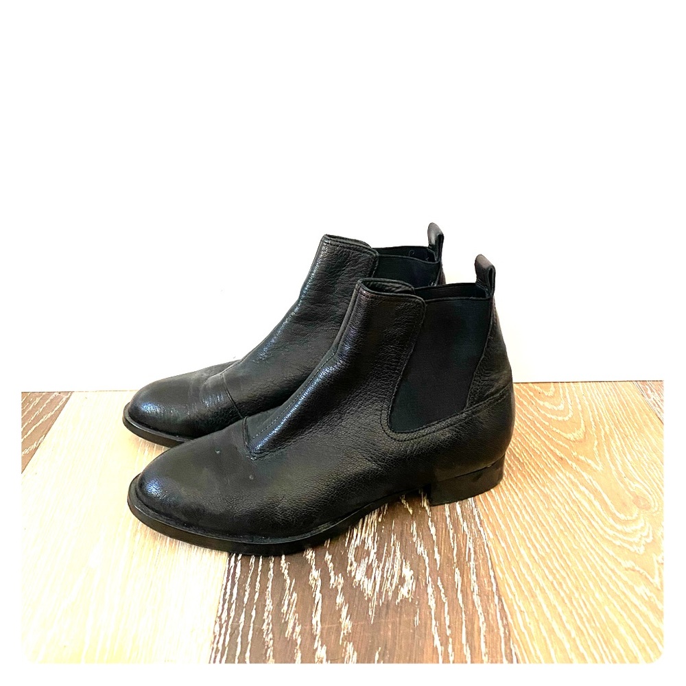 Rag & Bone Flat Black Leather Chelsea Boots (37.5)